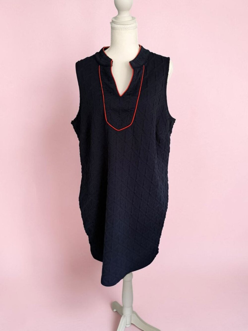 CROWN & IVY Blue Red Shift Dress Size 1X Womens
